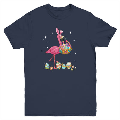 Pretty Easter Flamingo With Easter Basket Youth Youth Shirt | Teecentury.com