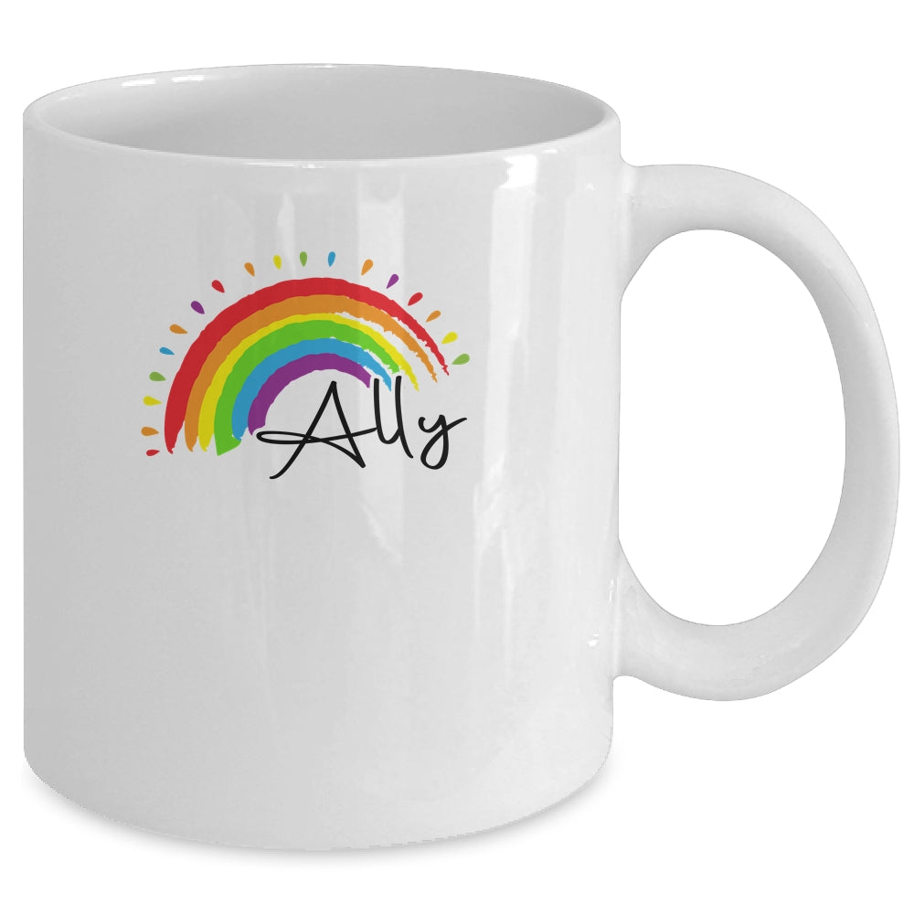 Pretty LGBTQ ALLY Gay Pride and Support Design Gay Ally Mug Coffee Mug | Teecentury.com