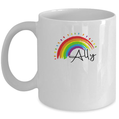 Pretty LGBTQ ALLY Gay Pride and Support Design Gay Ally Mug Coffee Mug | Teecentury.com