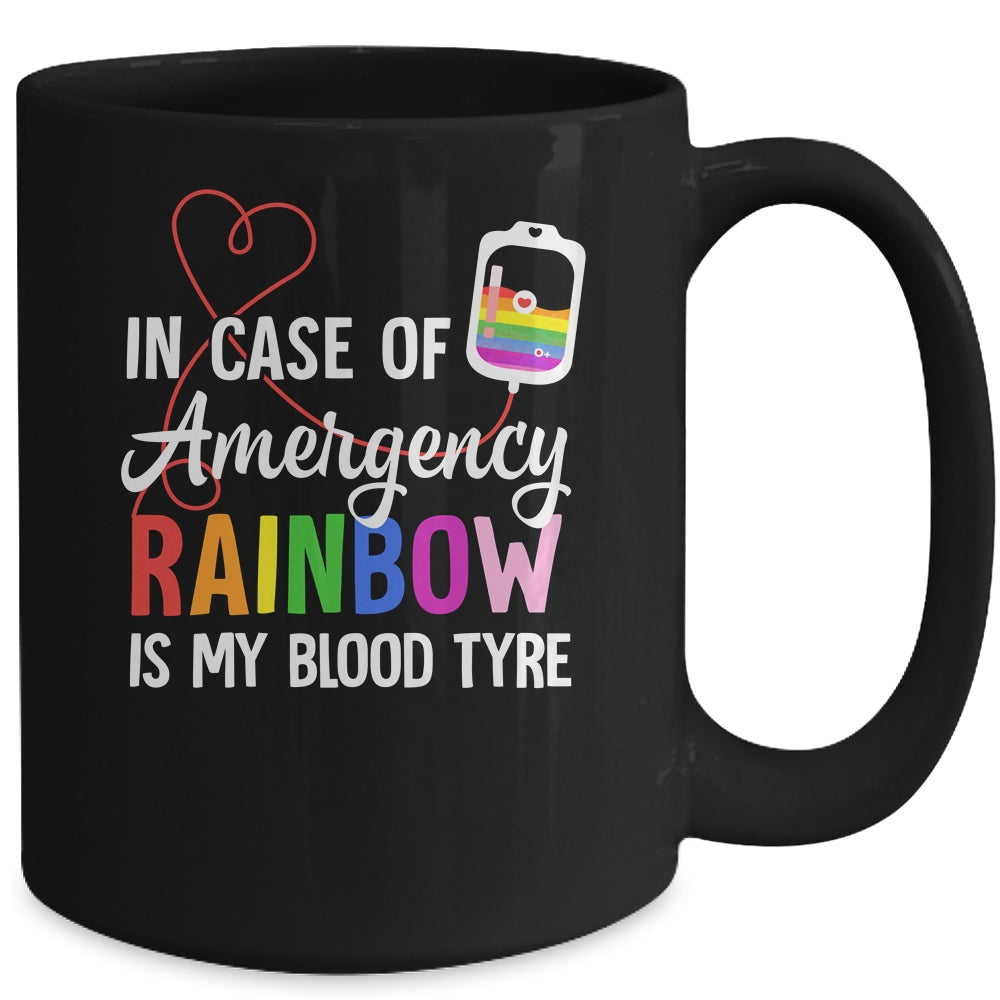 Pride Month Rainbow is My Blood Type LGBT Flag Mug | teecentury