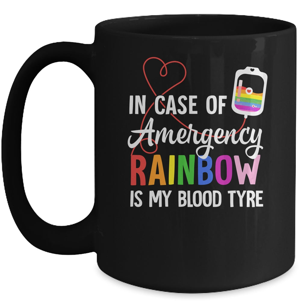 Pride Month Rainbow is My Blood Type LGBT Flag Mug | teecentury