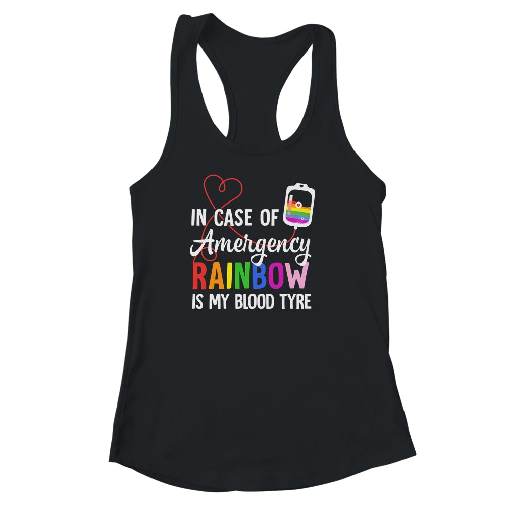 Pride Month Rainbow is My Blood Type LGBT Flag Shirt & Tank Top | teecentury