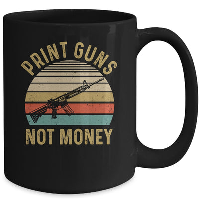 Print Guns Not Money Retro Sunset Vintage Distressed Mug Coffee Mug | Teecentury.com