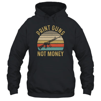 Print Guns Not Money Retro Sunset Vintage Distressed T-Shirt & Hoodie | Teecentury.com