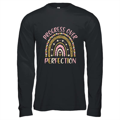 Progress Over Perfection Motivational Back To School Teacher Rainbow T-Shirt & Hoodie | Teecentury.com