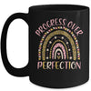 Progress Over Perfection Motivational Back To School Teacher Rainbow Mug Coffee Mug | Teecentury.com