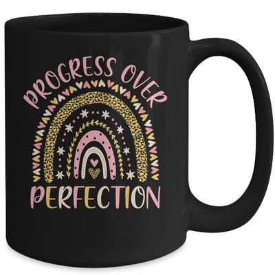 Progress Over Perfection Motivational Back To School Teacher Rainbow Mug Coffee Mug | Teecentury.com