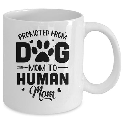 Promoted From Dog Mom To Human Mom Mother's Day Mug Coffee Mug | Teecentury.com