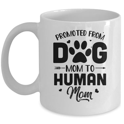 Promoted From Dog Mom To Human Mom Mother's Day Mug Coffee Mug | Teecentury.com