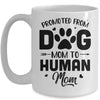 Promoted From Dog Mom To Human Mom Mother's Day Mug Coffee Mug | Teecentury.com