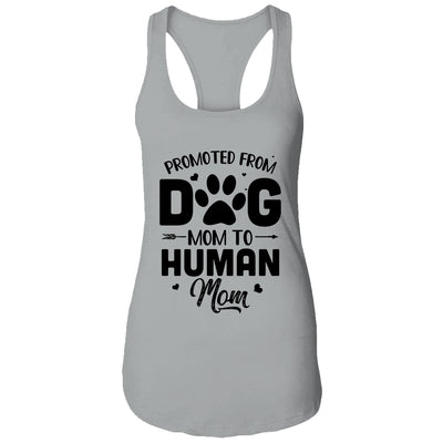 Promoted From Dog Mom To Human Mom Mother's Day T-Shirt & Tank Top | Teecentury.com