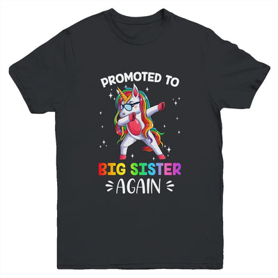 Promoted To Big Sister Dabbing Unicorn Older Sister Youth Youth Shirt | Teecentury.com