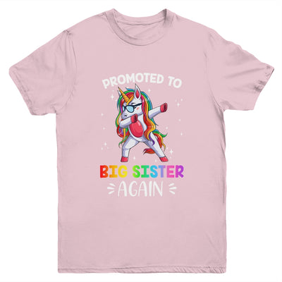 Promoted To Big Sister Dabbing Unicorn Older Sister Youth Youth Shirt | Teecentury.com