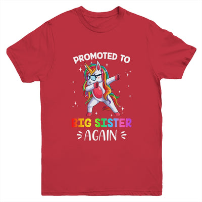 Promoted To Big Sister Dabbing Unicorn Older Sister Youth Youth Shirt | Teecentury.com