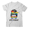 Proud Aunt Messy Bun LGBT Mom LGBT Gay Pride LGBTQ Rainbow Shirt & Tank Top | teecentury