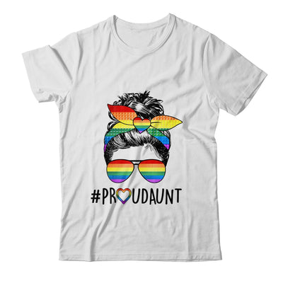 Proud Aunt Messy Bun LGBT Mom LGBT Gay Pride LGBTQ Rainbow Shirt & Tank Top | teecentury