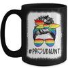 Proud Aunt Messy Bun Rainbow LGBT Mom LGBT Gay Pride LGBTQ Mug | teecentury