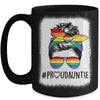 Proud Auntie Messy Bun Rainbow LGBT Auntie LGBT Gay Pride Mug | teecentury