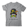 Proud Autism Mom Messy Bun Girl Puzzle Piece Mother's Day T-Shirt & Tank Top | Teecentury.com