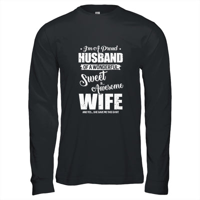 Proud Husband Wonderful And Sweet Wife Funny Gift Husband T-Shirt & Hoodie | Teecentury.com