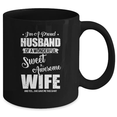 Proud Husband Wonderful And Sweet Wife Funny Gift Husband Mug Coffee Mug | Teecentury.com