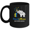 Proud Mama World Down Syndrome Awareness Day Elephant T21 Mug | teecentury