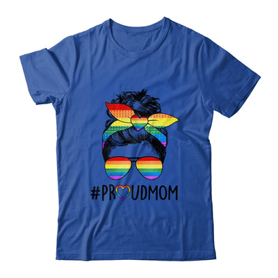 Proud Mom Messy Bun LGBT Mom LGBT Gay Pride LGBTQ Rainbow Shirt & Tank Top | teecentury