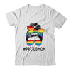 Proud Mom Messy Bun LGBT Mom LGBT Gay Pride LGBTQ Rainbow Shirt & Tank Top | teecentury