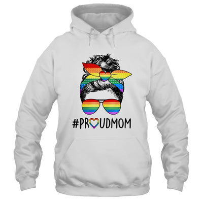 Proud Mom Messy Bun LGBT Mom LGBT Gay Pride LGBTQ Rainbow Shirt & Tank Top | teecentury