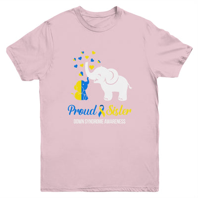 Proud Sister World Down Syndrome Awareness Day Elephant T21 Youth Shirt | teecentury