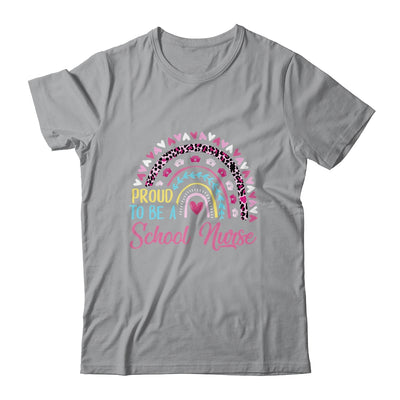 Proud To Be A School Pink Leopard Rainbow Stethoscope Nurs Shirt & Hoodie | teecentury