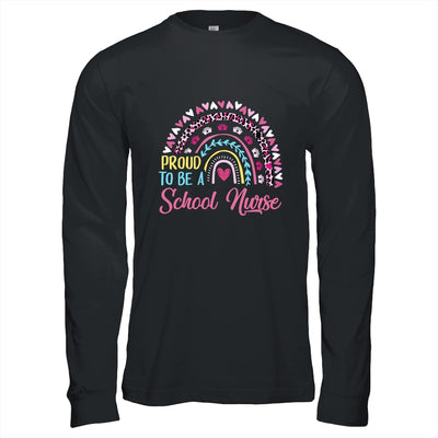 Proud To Be A School Pink Leopard Rainbow Stethoscope Nurs Shirt & Hoodie | teecentury