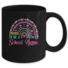 Proud To Be A School Pink Leopard Rainbow Stethoscope Nurs Mug | teecentury