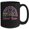 Proud To Be A School Pink Leopard Rainbow Stethoscope Nurs Mug | teecentury