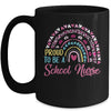 Proud To Be A School Pink Leopard Rainbow Stethoscope Nurs Mug | teecentury