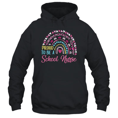 Proud To Be A School Pink Leopard Rainbow Stethoscope Nurs Shirt & Hoodie | teecentury