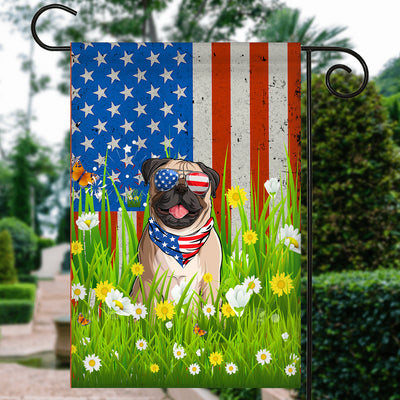Pug American USA Flag 4th of July Dog Lover On Independence Day | teecentury