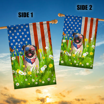 Pug American USA Flag 4th of July Dog Lover On Independence Day | teecentury