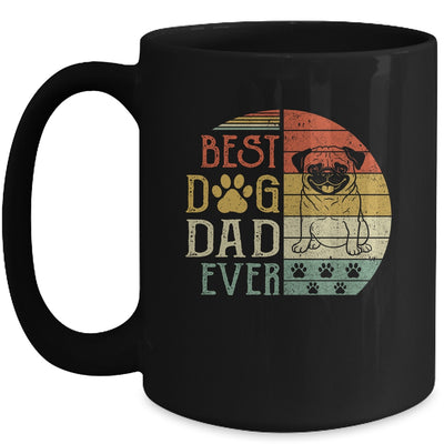 Pug Best Dog Dad Ever Vintage Father's Day Retro Mug Coffee Mug | Teecentury.com