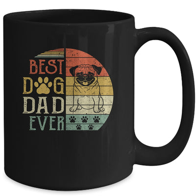Pug Best Dog Dad Ever Vintage Father's Day Retro Mug Coffee Mug | Teecentury.com