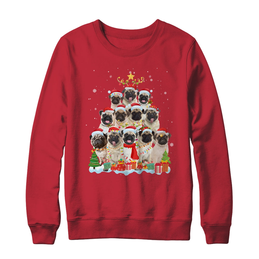 Pug Christmas Tree Pajama Xmas T-Shirt & Sweatshirt | Teecentury.com