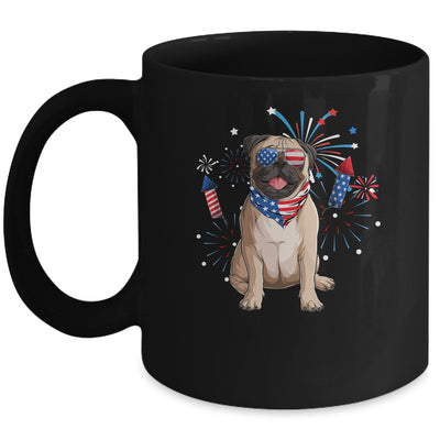 Pug Dog American USA Flag 4th of July Men women Lover Mug | teecentury