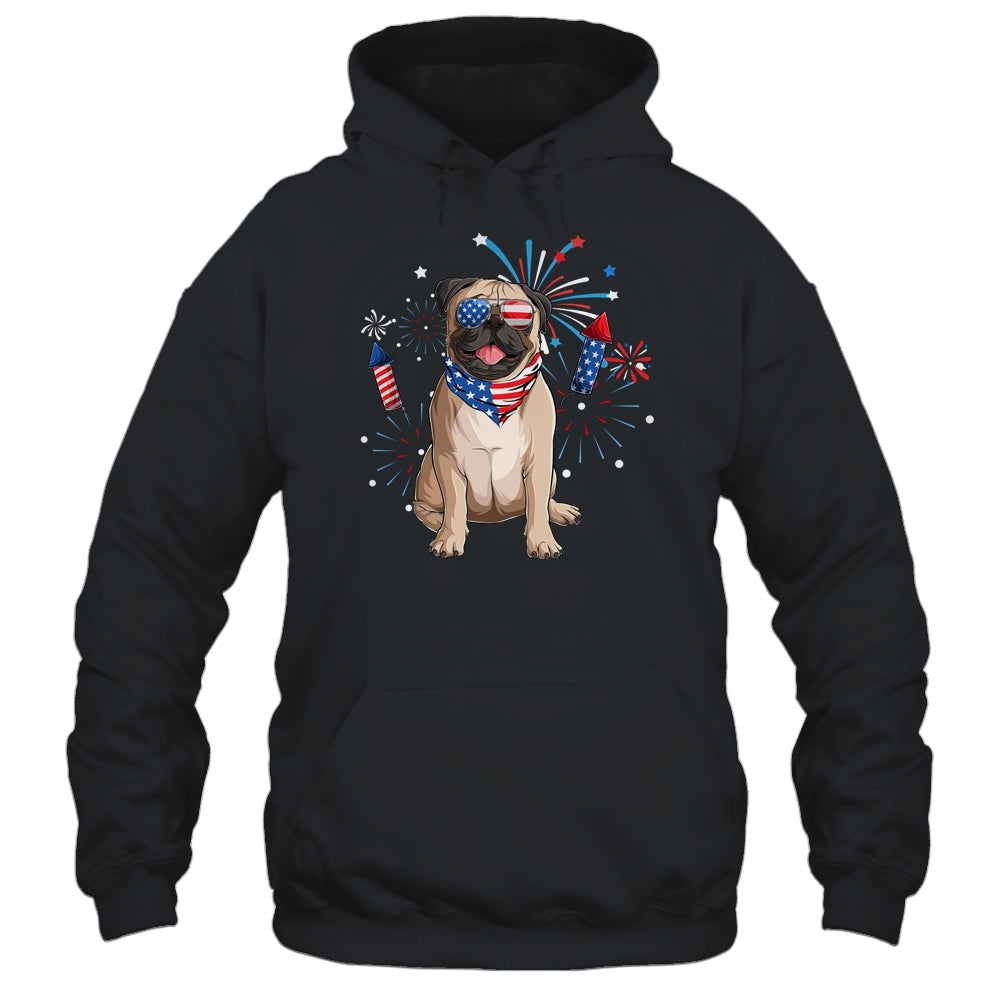 Pug Dog American USA Flag 4th of July Men women Lover Shirt & Tank Top | teecentury