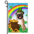 Pug St Patrick's Day Dog Flag Funny Peeking Dog Wear Green Hat Golden Pot Coin Shamrock Rainbow Spring Banner for Home Decor | teecentury