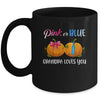 Pumpkin Gender Reveal Pink Or Blue Grandpa Loves You Mug Coffee Mug | Teecentury.com