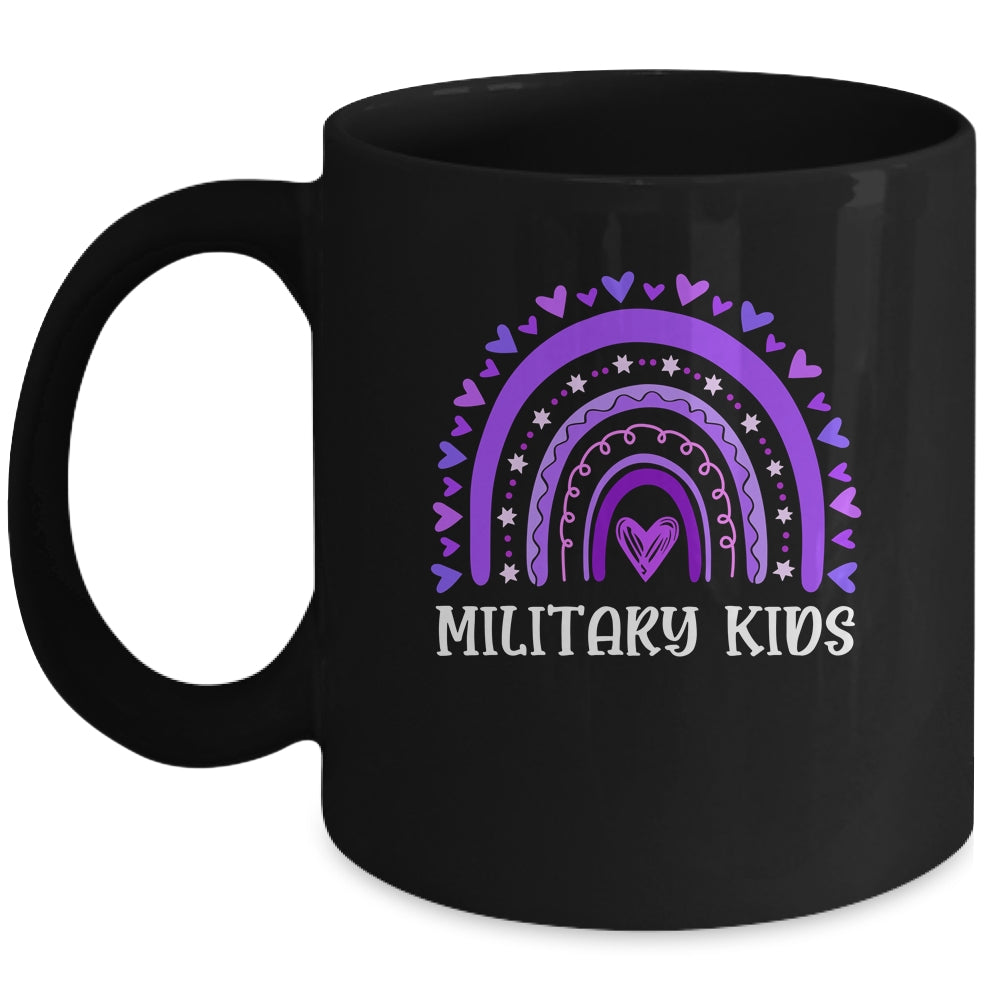 Purple Up April Rainbow For Month Of The Military Kids Mug | teecentury