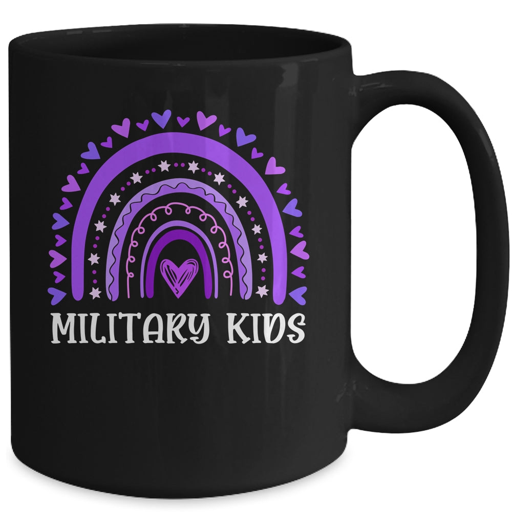 Purple Up April Rainbow For Month Of The Military Kids Mug | teecentury