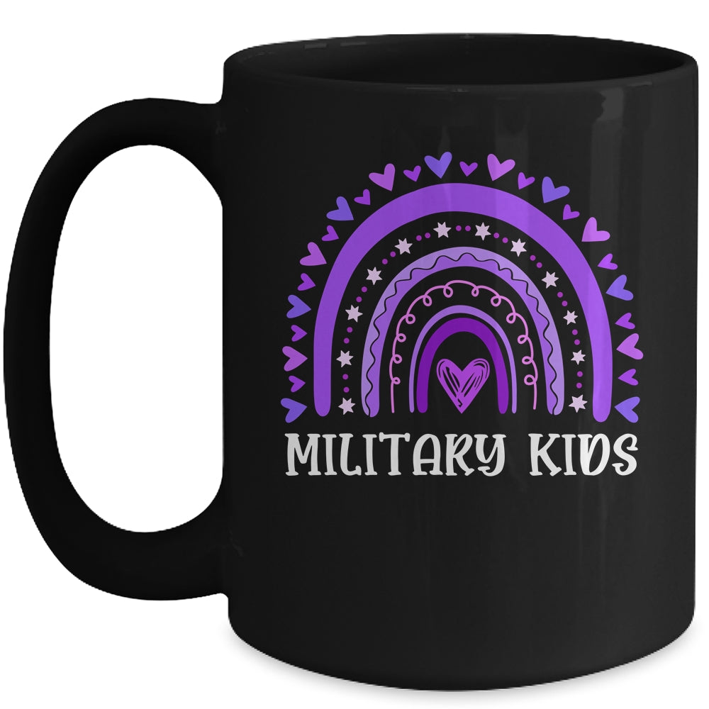 Purple Up April Rainbow For Month Of The Military Kids Mug | teecentury
