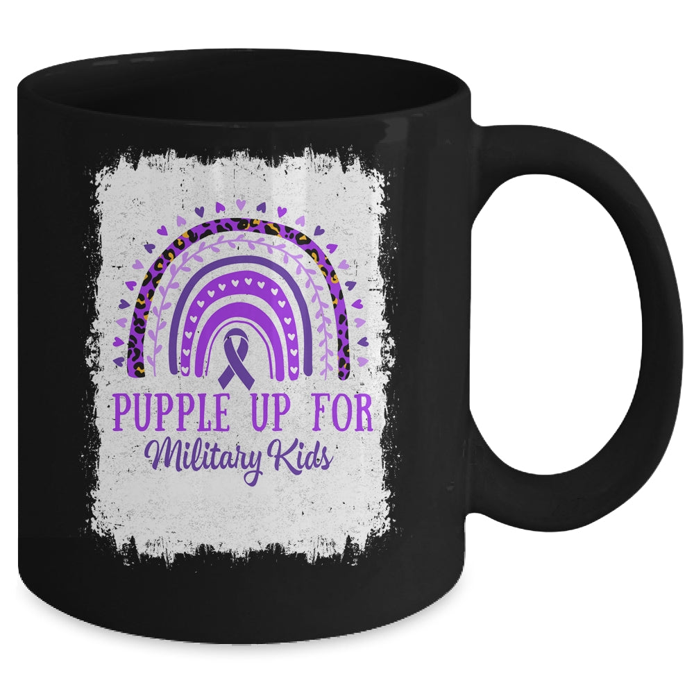 Purple Up For Kids Military Child Month Bleached Rainbow Mug | teecentury