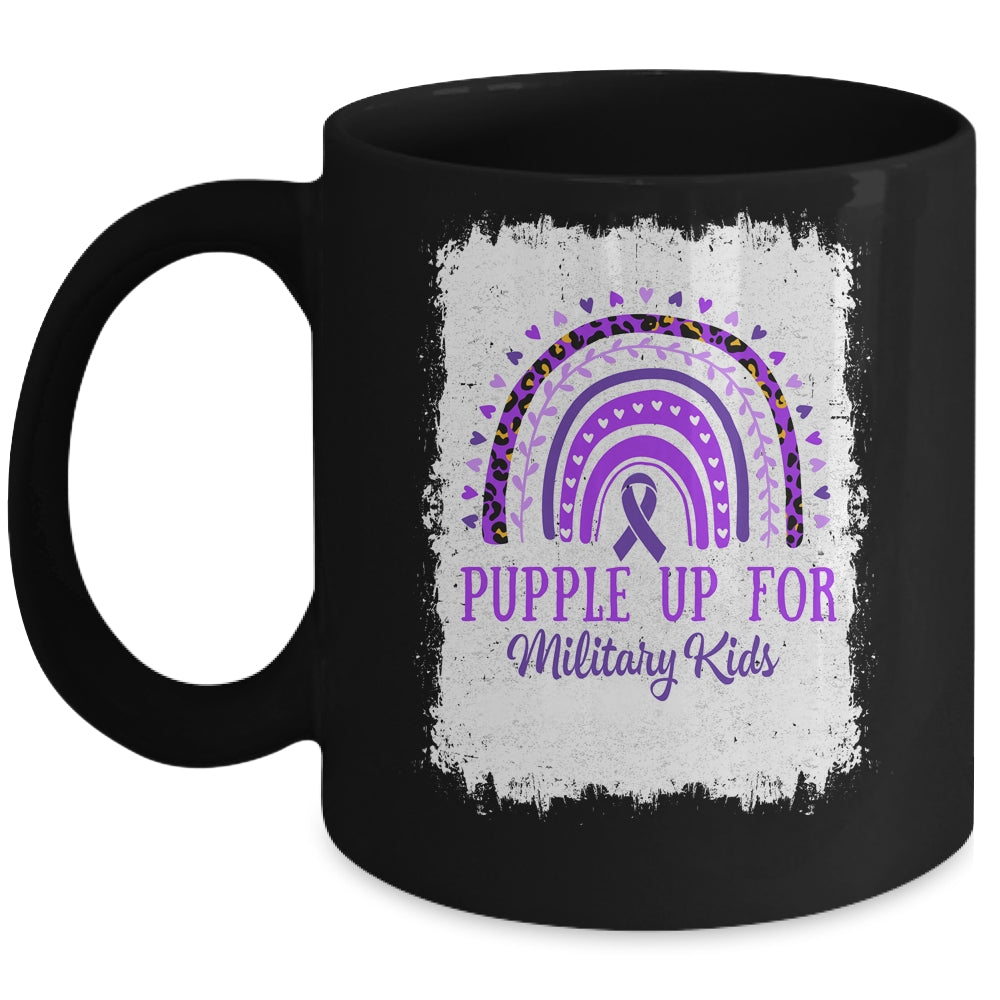 Purple Up For Kids Military Child Month Bleached Rainbow Mug | teecentury